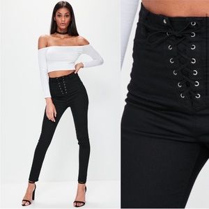 NWT Missguided Petite black denim pants